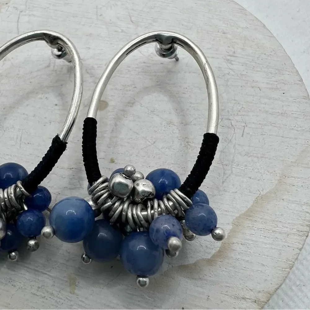 🍭4/$20 Beaded bauble silver tone post earrings